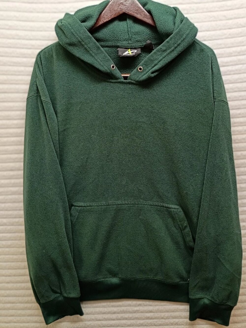 Athletech Hoodie Sweatshirt Mens Large Green XL Fleece Pullover Pocket No String